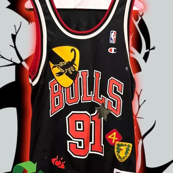 Gxfr x rebirth Champion Bulls 91 Black Jersey - Picture 1 of 5